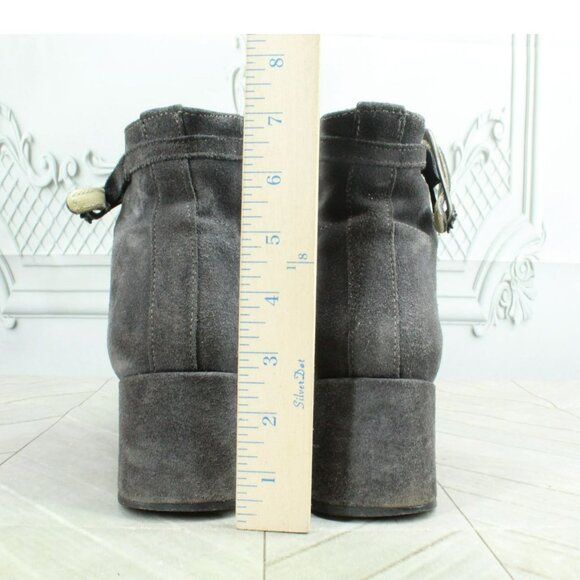 *Geier Wally Gray Suede Side Zip Casual Heeled Ankle Boots Size 11 Inches - Picture 5 of 9
